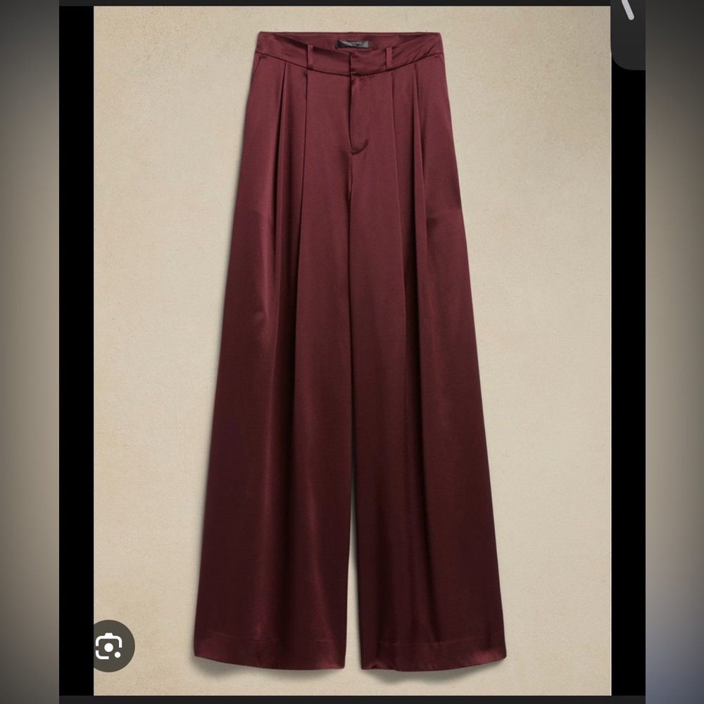 Banana Republic Maroon Belay Wide-Leg Pants